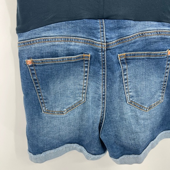 Indigo Poppy maternity denim shorts - Picture 4 of 7